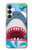 S3947 サメのヘリコプターの漫画 Shark Helicopter Cartoon Samsung Galaxy S25 FE バックケース、フリップケース・カバー