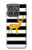 S2794 黒と白のストライプ 金の鹿 Black and White Striped Deer Gold Sparkles Motorola Edge (2025) バックケース、フリップケース・カバー