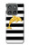 S2882 黒と白のストライプ ゴールドドルフィン Black and White Striped Gold Dolphin Motorola Edge (2025) バックケース、フリップケース・カバー