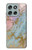 S3717 ローズゴールドブルーパステル大理石グラフィックプリント Rose Gold Blue Pastel Marble Graphic Printed Motorola Moto G56 バックケース、フリップケース・カバー