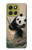 S2210 パンダふわふわアートの絵画 Panda Fluffy Art Painting Motorola Moto G86 バックケース、フリップケース・カバー