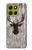 S2505 トナカイ古い木材グラフィックプリント Reindeer Head Old Wood Texture Graphic Printed Motorola Moto G86 バックケース、フリップケース・カバー