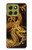 S2804 ゴールドドラゴンプリント Chinese Gold Dragon Printed Motorola Moto G86 バックケース、フリップケース・カバー