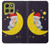 S2849 かわいいスリーピーフクロウ Cute Sleepy Owl Moon Night Motorola Moto G86 バックケース、フリップケース・カバー