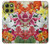 S3205 レトロ花 Retro Art Flowers Motorola Moto G86 バックケース、フリップケース・カバー