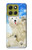 S3794 北極シロクマはシールに恋するペイント Arctic Polar Bear and Seal Paint Motorola Moto G86 バックケース、フリップケース・カバー
