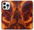S4062 火の頭蓋骨 Fire Skull iPhone 16 pro バックケース、フリップケース・カバー