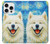 S4064 笑顔の犬 ゴッホの星月夜 Smile Dog Van Gogh Starry Night iPhone 16 pro バックケース、フリップケース・カバー