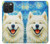 S4064 笑顔の犬 ゴッホの星月夜 Smile Dog Van Gogh Starry Night iPhone 15 Pro Max バックケース、フリップケース・カバー