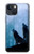 S4053 遠吠えする2匹のオオカミのカップル Two Wolves Couple Howling Forest iPhone 14 バックケース、フリップケース・カバー