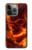S4062 火の頭蓋骨 Fire Skull iPhone 13 Pro Max バックケース、フリップケース・カバー