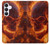 S4062 火の頭蓋骨 Fire Skull Samsung Galaxy S25 FE バックケース、フリップケース・カバー
