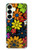 S4043 カラフルな花の漫画 Colorful Flowers Cartoon Samsung Galaxy S25 Plus バックケース、フリップケース・カバー