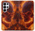 S4062 火の頭蓋骨 Fire Skull Samsung Galaxy S25 Ultra バックケース、フリップケース・カバー