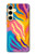S4037 カラフルなシマウマ柄 Colorful Zebra Pattern Samsung Galaxy S24 FE バックケース、フリップケース・カバー