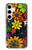 S4043 カラフルな花の漫画 Colorful Flowers Cartoon Samsung Galaxy S24 Plus バックケース、フリップケース・カバー