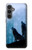 S4053 遠吠えする2匹のオオカミのカップル Two Wolves Couple Howling Forest Samsung Galaxy S23 FE バックケース、フリップケース・カバー