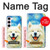 S4064 笑顔の犬 ゴッホの星月夜 Smile Dog Van Gogh Starry Night Samsung Galaxy S23 バックケース、フリップケース・カバー