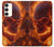 S4062 火の頭蓋骨 Fire Skull Samsung Galaxy S23 Plus バックケース、フリップケース・カバー