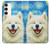 S4064 笑顔の犬 ゴッホの星月夜 Smile Dog Van Gogh Starry Night Samsung Galaxy S23 Plus バックケース、フリップケース・カバー