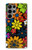 S4043 カラフルな花の漫画 Colorful Flowers Cartoon Samsung Galaxy S23 Ultra バックケース、フリップケース・カバー