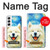 S4064 笑顔の犬 ゴッホの星月夜 Smile Dog Van Gogh Starry Night Samsung Galaxy S22 バックケース、フリップケース・カバー