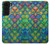 S4071 カラフルな人魚の鱗 Colorful Mermaid Scale Samsung Galaxy S22 バックケース、フリップケース・カバー