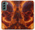 S4062 火の頭蓋骨 Fire Skull Samsung Galaxy S22 Plus バックケース、フリップケース・カバー