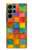 S4077 水彩画 カラフルなチェック柄 Water Color Painting Colorful Check Pattern Samsung Galaxy S22 Ultra バックケース、フリップケース・カバー