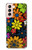 S4043 カラフルな花の漫画 Colorful Flowers Cartoon Samsung Galaxy S21 5G バックケース、フリップケース・カバー