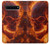 S4062 火の頭蓋骨 Fire Skull Samsung Galaxy S10 5G バックケース、フリップケース・カバー
