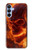 S4062 火の頭蓋骨 Fire Skull Samsung Galaxy A15 5G バックケース、フリップケース・カバー