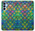 S4071 カラフルな人魚の鱗 Colorful Mermaid Scale Samsung Galaxy A15 5G バックケース、フリップケース・カバー