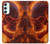 S4062 火の頭蓋骨 Fire Skull Samsung Galaxy A34 5G バックケース、フリップケース・カバー