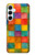 S4077 水彩画 カラフルなチェック柄 Water Color Painting Colorful Check Pattern Samsung Galaxy A55 5G バックケース、フリップケース・カバー