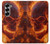 S4062 火の頭蓋骨 Fire Skull Samsung Galaxy Z Fold 7 バックケース、フリップケース・カバー