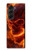 S4062 火の頭蓋骨 Fire Skull Samsung Galaxy Z Fold 5 バックケース、フリップケース・カバー