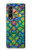 S4071 カラフルな人魚の鱗 Colorful Mermaid Scale Samsung Galaxy Z Fold 3 5G バックケース、フリップケース・カバー