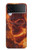S4062 火の頭蓋骨 Fire Skull Samsung Galaxy Z Flip 3 5G バックケース、フリップケース・カバー