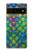 S4071 カラフルな人魚の鱗 Colorful Mermaid Scale Google Pixel 6 バックケース、フリップケース・カバー