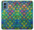 S4071 カラフルな人魚の鱗 Colorful Mermaid Scale Motorola Moto G Play 4G (2024) バックケース、フリップケース・カバー