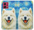 S4064 笑顔の犬 ゴッホの星月夜 Smile Dog Van Gogh Starry Night Motorola Moto G84 バックケース、フリップケース・カバー