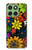 S4043 カラフルな花の漫画 Colorful Flowers Cartoon Motorola Edge 60 バックケース、フリップケース・カバー