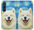 S4064 笑顔の犬 ゴッホの星月夜 Smile Dog Van Gogh Starry Night Sony Xperia 1 VI バックケース、フリップケース・カバー