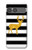 S2794 黒と白のストライプ 金の鹿 Black and White Striped Deer Gold Sparkles Sony Xperia 10 VII バックケース、フリップケース・カバー
