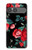 S3112 黒バラ パターン Rose Floral Pattern Black Sony Xperia 10 VII バックケース、フリップケース・カバー