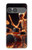 S3985 火の頭蓋骨のドラマー Fire Skull Drummer Sony Xperia 10 VII バックケース、フリップケース・カバー
