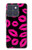 S2933 ピンクの唇のキス Pink Lips Kisses on Black Motorola Edge 70 バックケース、フリップケース・カバー