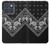 S3363 黒バンダナ Bandana Black Pattern Motorola Edge 70 バックケース、フリップケース・カバー