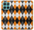 S3421 黒 オレンジ 白 アーガイルプラッド Black Orange White Argyle Plaid Motorola Moto G (2026), G Play (2026) バックケース、フリップケース・カバー